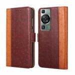 For Huawei P60 / P60 Pro Ostrich Texture Flip Leather Phone Case(Brown)