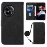 For OnePlus Ace 2 5G / 11R 5G Crossbody 3D Embossed Flip Leather Phone Case(Black)