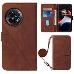 For OnePlus Ace 2 5G / 11R 5G Crossbody 3D Embossed Flip Leather Phone Case(Brown)