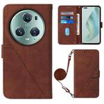 For Honor Magic5 Pro Crossbody 3D Embossed Flip Leather Phone Case(Brown)