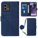 For Motorola Moto G Stylus 5G 2023 Crossbody 3D Embossed Flip Leather Phone Case(Blue)