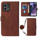 For Motorola Moto G Stylus 5G 2023 Crossbody 3D Embossed Flip Leather Phone Case(Brown)