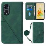 For OPPO Reno8 T 5G / A1 Pro 5G Global Crossbody 3D Embossed Flip Leather Phone Case(Dark Green)