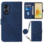 For OPPO Reno8 T 5G / A1 Pro 5G Global Crossbody 3D Embossed Flip Leather Phone Case(Blue)