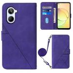 For Realme 10 4G Crossbody 3D Embossed Flip Leather Phone Case(Purple)