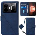 For Realme GT Neo 5  5G / GT 3 Crossbody 3D Embossed Flip Leather Phone Case(Blue)