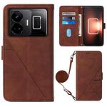 For Realme GT Neo 5  5G / GT 3 Crossbody 3D Embossed Flip Leather Phone Case(Brown)