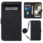 For Google Pixel 8 Crossbody 3D Embossed Flip Leather Phone Case(Black)