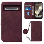 For Google Pixel 8 Pro Crossbody 3D Embossed Flip Leather Phone Case(Wine Red)