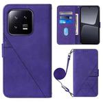 For Xiaomi 13 Crossbody 3D Embossed Flip Leather Phone Case(Purple)