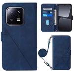 For Xiaomi 13 Pro Crossbody 3D Embossed Flip Leather Phone Case(Blue)