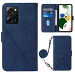 For Xiaomi Poco X5 Pro 5G Crossbody 3D Embossed Flip Leather Phone Case(Blue)