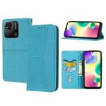 For Xiaomi Redmi 12C Woven Texture Stitching Magnetic Leather Phone Case(Blue)