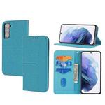For Samsung Galaxy S23 5G Woven Texture Stitching Magnetic Leather Phone Case(Blue)