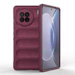 For vivo X90 5G Magic Shield TPU + Flannel Phone Case(Wine Red)