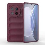 For vivo X90 Pro 5G Magic Shield TPU + Flannel Phone Case(Wine Red)
