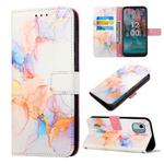 For Nokia C12 PT003 Marble Pattern Flip Leather Phone Case(LS004)