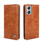 For Blackview A52 Non-Magnetic Retro Texture Leather Phone Case(Brown)