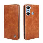 For Infinix Hot 12 Pro Non-Magnetic Retro Texture Leather Phone Case(Brown)