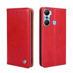 For Infinix Hot 12 Pro Non-Magnetic Retro Texture Leather Phone Case(Red)