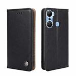 For Infinix Hot 12 Pro Non-Magnetic Retro Texture Leather Phone Case(Black)