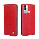 For Infinix Hot 12i Non-Magnetic Retro Texture Leather Phone Case(Red)