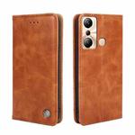 For Infinix Hot 20i Non-Magnetic Retro Texture Leather Phone Case(Brown)