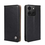 For Infinix Smart 7 Non-Magnetic Retro Texture Leather Phone Case(Black)