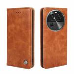 For OPPO Find X6 5G Non-Magnetic Retro Texture Leather Phone Case(Brown)