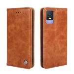 For TCL 403 Non-Magnetic Retro Texture Leather Phone Case(Brown)