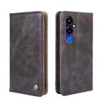 For Tecno Pova 4 Pro Non-Magnetic Retro Texture Leather Phone Case(Grey)