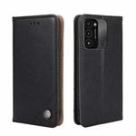 For Tecno Spark 8C Non-Magnetic Retro Texture Leather Phone Case(Black)