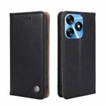For Tecno Spark 10 4G Non-Magnetic Retro Texture Leather Phone Case(Black)