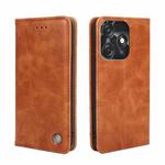 For Tecno Spark 10C Non-Magnetic Retro Texture Leather Phone Case(Brown)