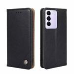 For vivo S16e Non-Magnetic Retro Texture Leather Phone Case(Black)