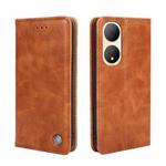 For vivo Y100 5G Non-Magnetic Retro Texture Leather Phone Case(Brown)