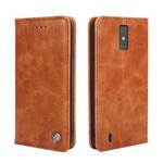 For ZTE Blade A32 Non-Magnetic Retro Texture Leather Phone Case(Brown)