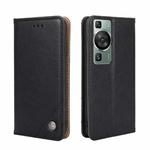 For Huawei P60 / P60 Pro Non-Magnetic Retro Texture Leather Phone Case(Black)