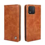 For Honor X5 4G Non-Magnetic Retro Texture Leather Phone Case(Brown)