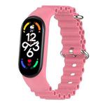 For Xiaomi Mi Band 7 / 6 / 5 / 4 / 3 Solid Color Marine Silicone Breathable Watch Band(Pink)