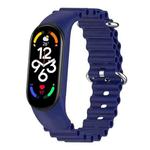 For Xiaomi Mi Band 7 / 6 / 5 / 4 / 3 Solid Color Marine Silicone Breathable Watch Band(Blue)