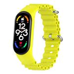 For Xiaomi Mi Band 7 / 6 / 5 / 4 / 3 Solid Color Marine Silicone Breathable Watch Band(Bright Yellow)