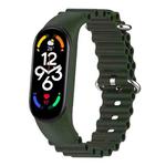 For Xiaomi Mi Band 7 / 6 / 5 / 4 / 3 Solid Color Marine Silicone Breathable Watch Band(Green)