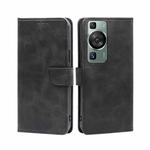 For Huawei P60 / P60 Pro Calf Texture Buckle Flip Leather Phone Case(Black)