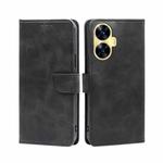 For Realme C55 4G Calf Texture Buckle Flip Leather Phone Case(Black)