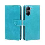 For Realme V30 5G / V30t Calf Texture Buckle Flip Leather Phone Case(Blue)