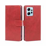 For Xiaomi Redmi Note 12 4G Global Calf Texture Buckle Flip Leather Phone Case(Red)