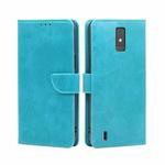 For ZTE Blade A32 Calf Texture Buckle Flip Leather Phone Case(Blue)