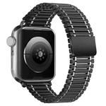 Chain Magnetic Stainless Steel Watch Band For Apple Watch Series 8&7 41mm / SE 2&6&SE&5&4 40mm / 3&2&1 38mm(Black+Silver)