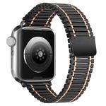 Chain Magnetic Stainless Steel Watch Band For Apple Watch Ultra 49mm / Series 8&7 45mm / SE 2&6&SE&5&4 44mm / 3&2&1 42mm(Black+Rose Gold)